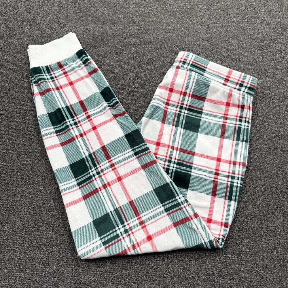 Rachel Zoe Pajama Pants Women’s Small Loungewear Holiday White Plaid Drawstring